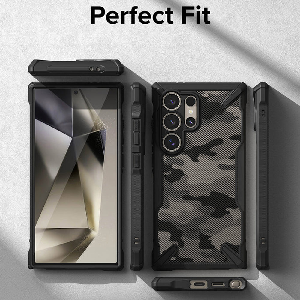 Picture of Samsung Galaxy S24 Ultra Case | Ringke Fusion X Drop Protection Case for Samsung Galaxy S24 Ultra 6.8 (Camo Black)