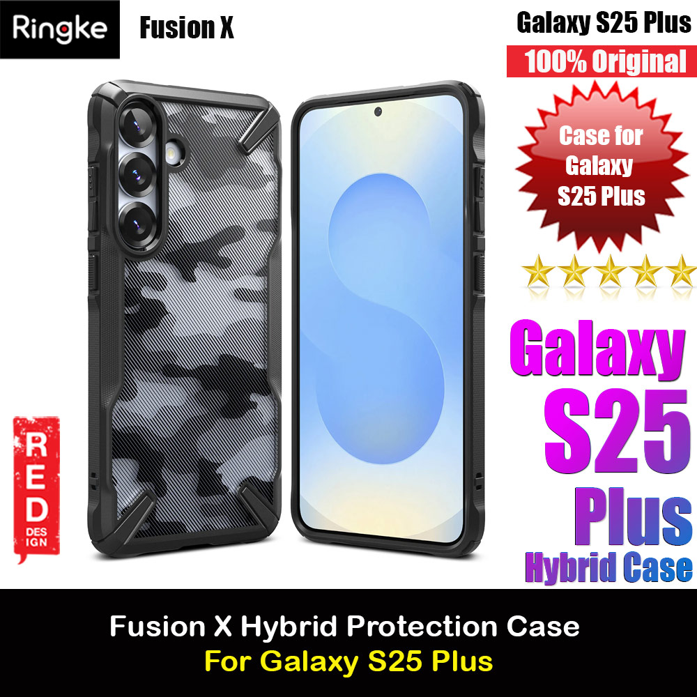 Picture of Ringke Fusion X Transparent Protection Case for Samsung Galaxy S25 Plus (Camo Black) Samsung Galaxy S25 Plus- Samsung Galaxy S25 Plus Cases, Samsung Galaxy S25 Plus Covers, iPad Cases and a wide selection of Samsung Galaxy S25 Plus Accessories in Malaysia, Sabah, Sarawak and Singapore 