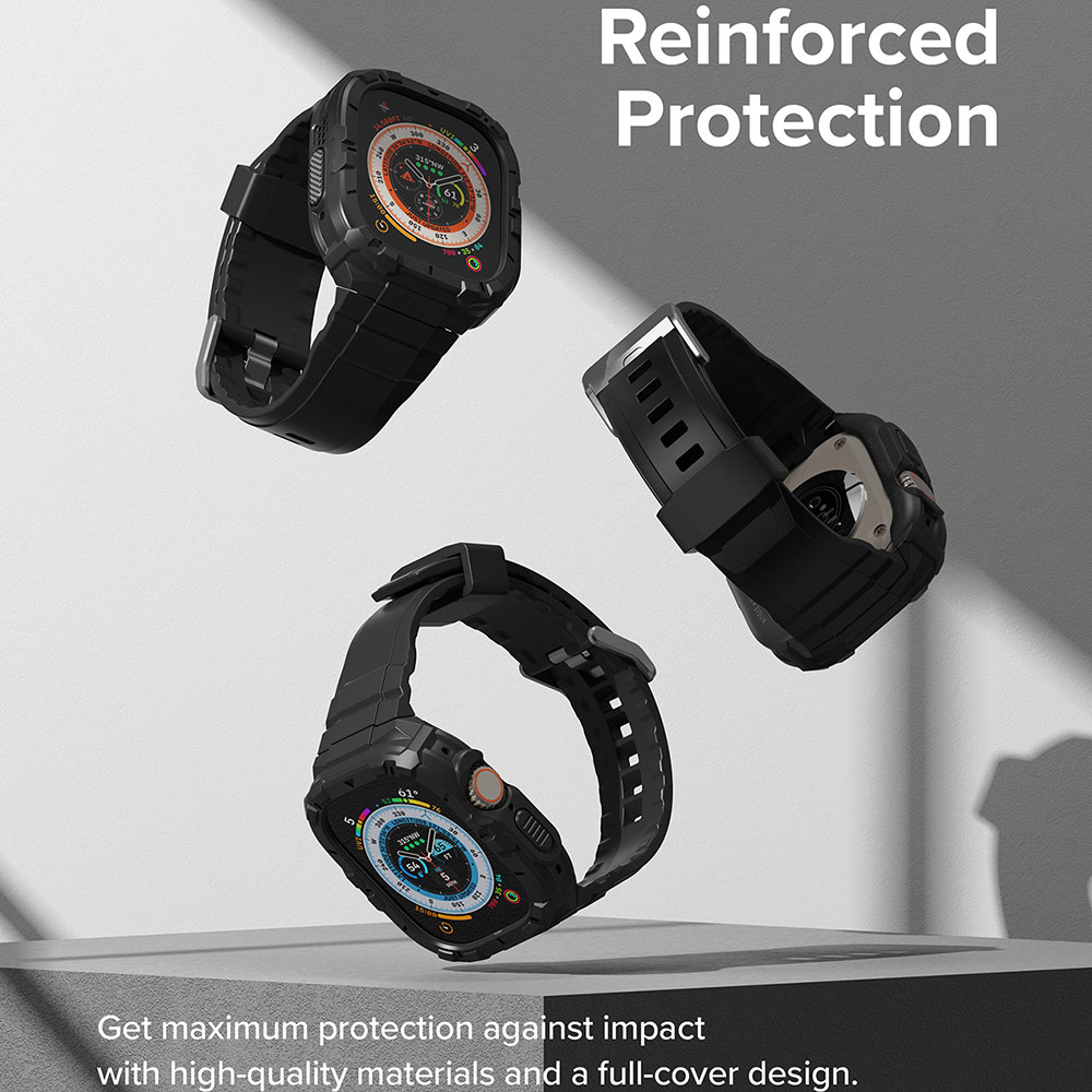 Picture of Apple Watch 49mm	Ultra Case | Ringke Fusion X Guard Sporty Case and Strap for Apple Watch Series 8 49mm Ultra Case (Black)