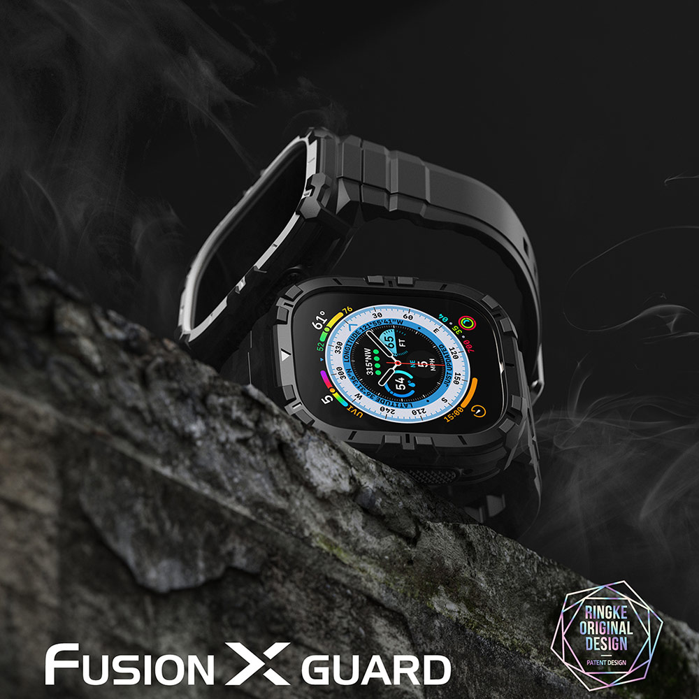 Picture of Apple Watch 49mm	Ultra Case | Ringke Fusion X Guard Sporty Case and Strap for Apple Watch Series 8 49mm Ultra Case (White)