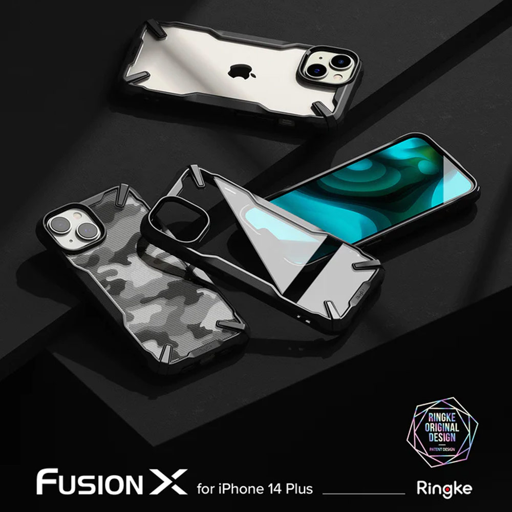 Picture of Apple iPhone 14 Plus 6.7 Case | Ringke Fusion X Hybrid PC and TPU Frame Drop Protection Case for Apple iPhone 14 Plus 6.7 (Black)