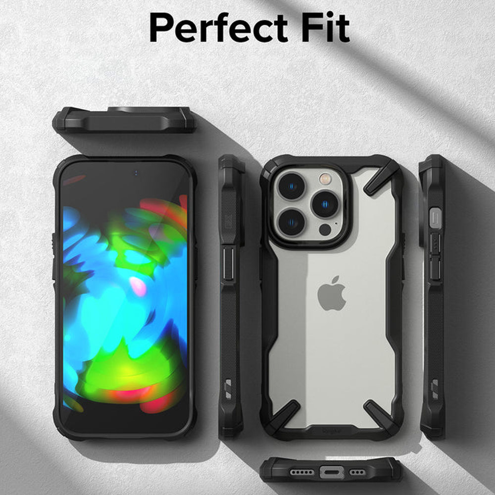 Picture of Apple iPhone 14 Pro 6.1 Case | Ringke Fusion X Hybrid PC and TPU Frame Drop Protection Case for Apple iPhone 14 Pro 6.1 (Camo Black)