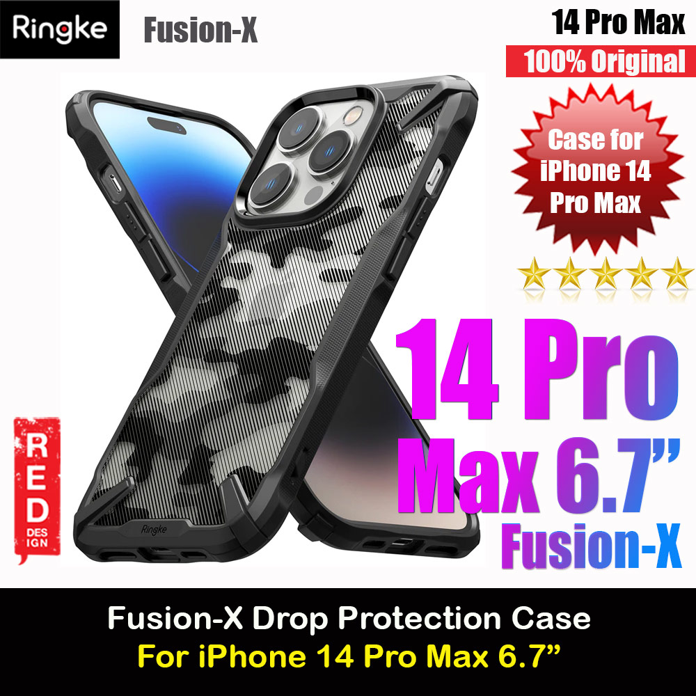 Picture of Ringke Fusion X Hybrid PC and TPU Frame Drop Protection Case for Apple iPhone 14 Pro Max 6.7 (Camo Black) Apple iPhone 14 Pro Max 6.7- Apple iPhone 14 Pro Max 6.7 Cases, Apple iPhone 14 Pro Max 6.7 Covers, iPad Cases and a wide selection of Apple iPhone 14 Pro Max 6.7 Accessories in Malaysia, Sabah, Sarawak and Singapore 