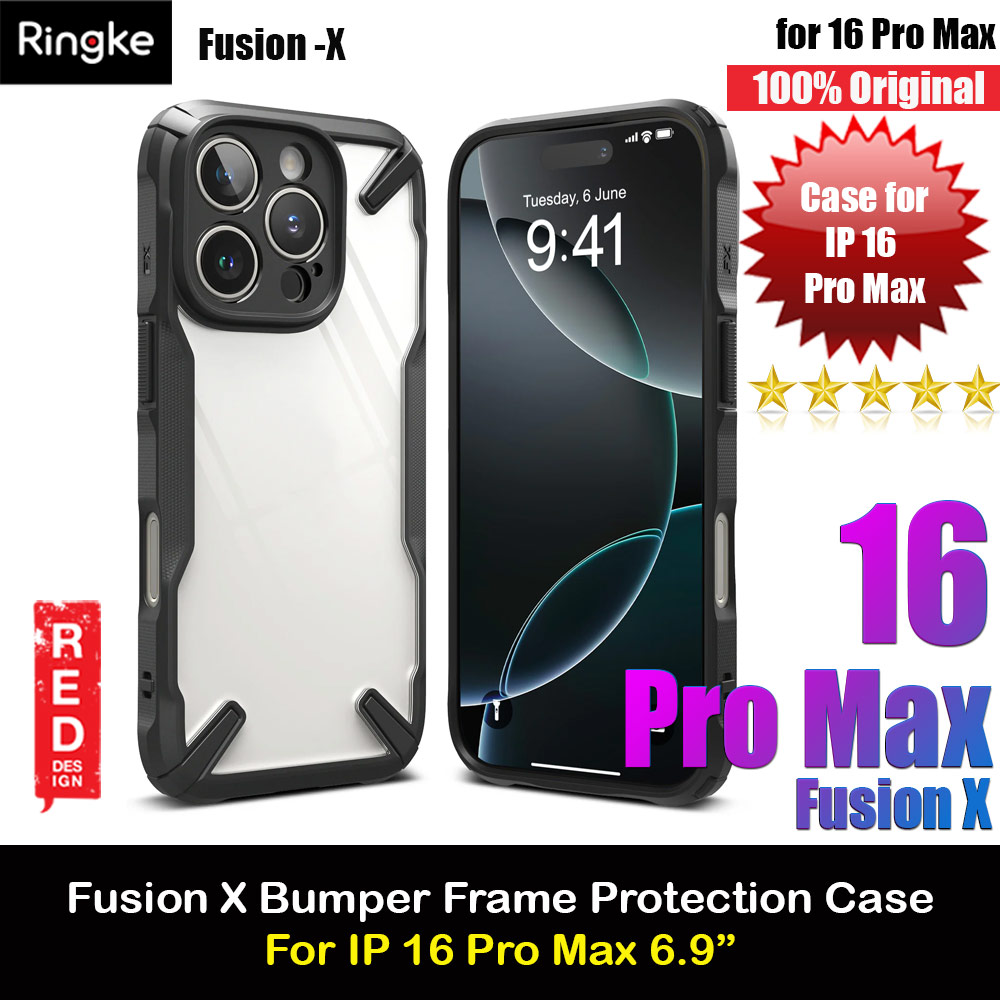 Picture of Ringke Fusion X Hybrid PC and TPU Frame Drop Protection Case for Apple iPhone 16 Pro Max 6.9 (Black) Apple iPhone 16 Pro Max 6.9- Apple iPhone 16 Pro Max 6.9 Cases, Apple iPhone 16 Pro Max 6.9 Covers, iPad Cases and a wide selection of Apple iPhone 16 Pro Max 6.9 Accessories in Malaysia, Sabah, Sarawak and Singapore 