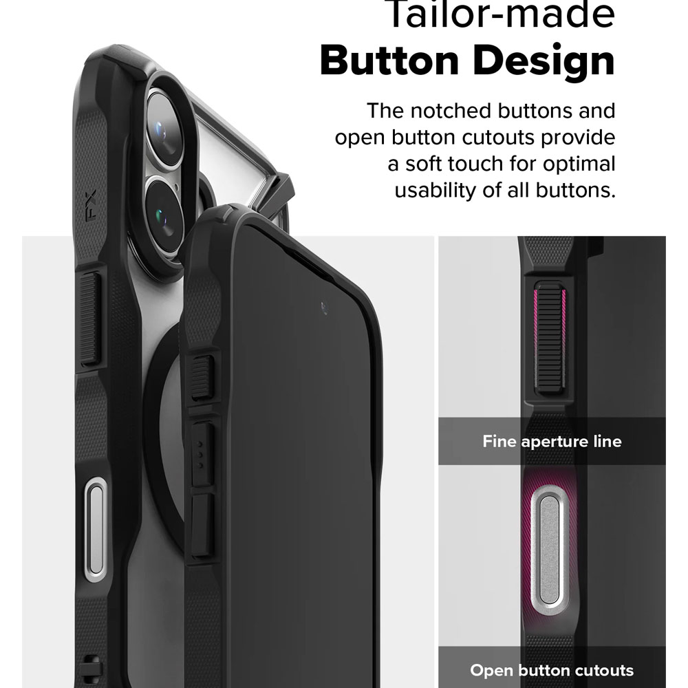 Picture of Apple iPhone 16 6.1 Case | Ringke Fusion X Magnetic Anti Yellow Back Plate Drop Protection Case for iPhone 16 6.1 (Matte Black)