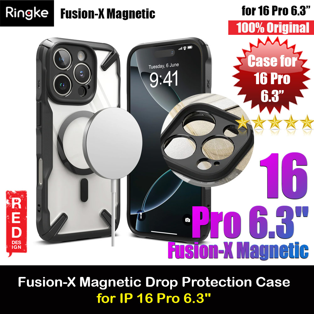 Picture of Ringke Fusion X Magnetic Anti Yellow Back Plate Drop Protection Case for iPhone 16 Pro 6.3 (Matte Black) Apple iPhone 16 Pro 6.3- Apple iPhone 16 Pro 6.3 Cases, Apple iPhone 16 Pro 6.3 Covers, iPad Cases and a wide selection of Apple iPhone 16 Pro 6.3 Accessories in Malaysia, Sabah, Sarawak and Singapore 