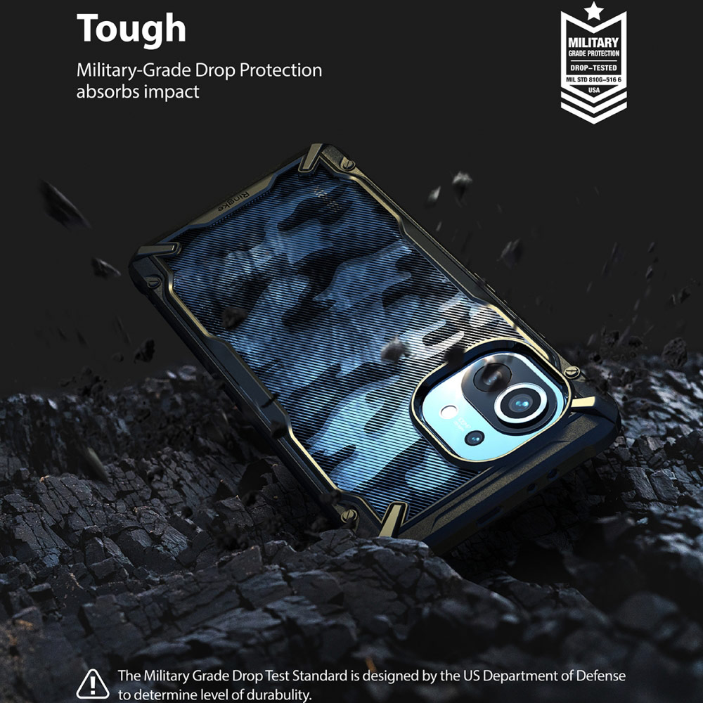 Picture of XiaoMi Mi 11T Case | Ringke Fusion X Drop Protection Case for Xiaomi Mi 11T 11T Pro (Camo Black)