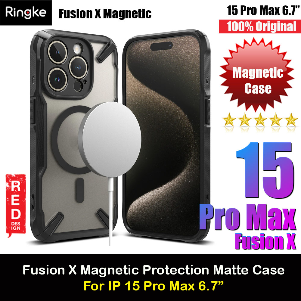 Picture of Ringke Fusion X Magnetic Anti Yellow Back Plate Drop Protection Case for iPhone 15 Pro Max 6.7 (Matte Black) Apple iPhone 15 Pro Max 6.7- Apple iPhone 15 Pro Max 6.7 Cases, Apple iPhone 15 Pro Max 6.7 Covers, iPad Cases and a wide selection of Apple iPhone 15 Pro Max 6.7 Accessories in Malaysia, Sabah, Sarawak and Singapore 