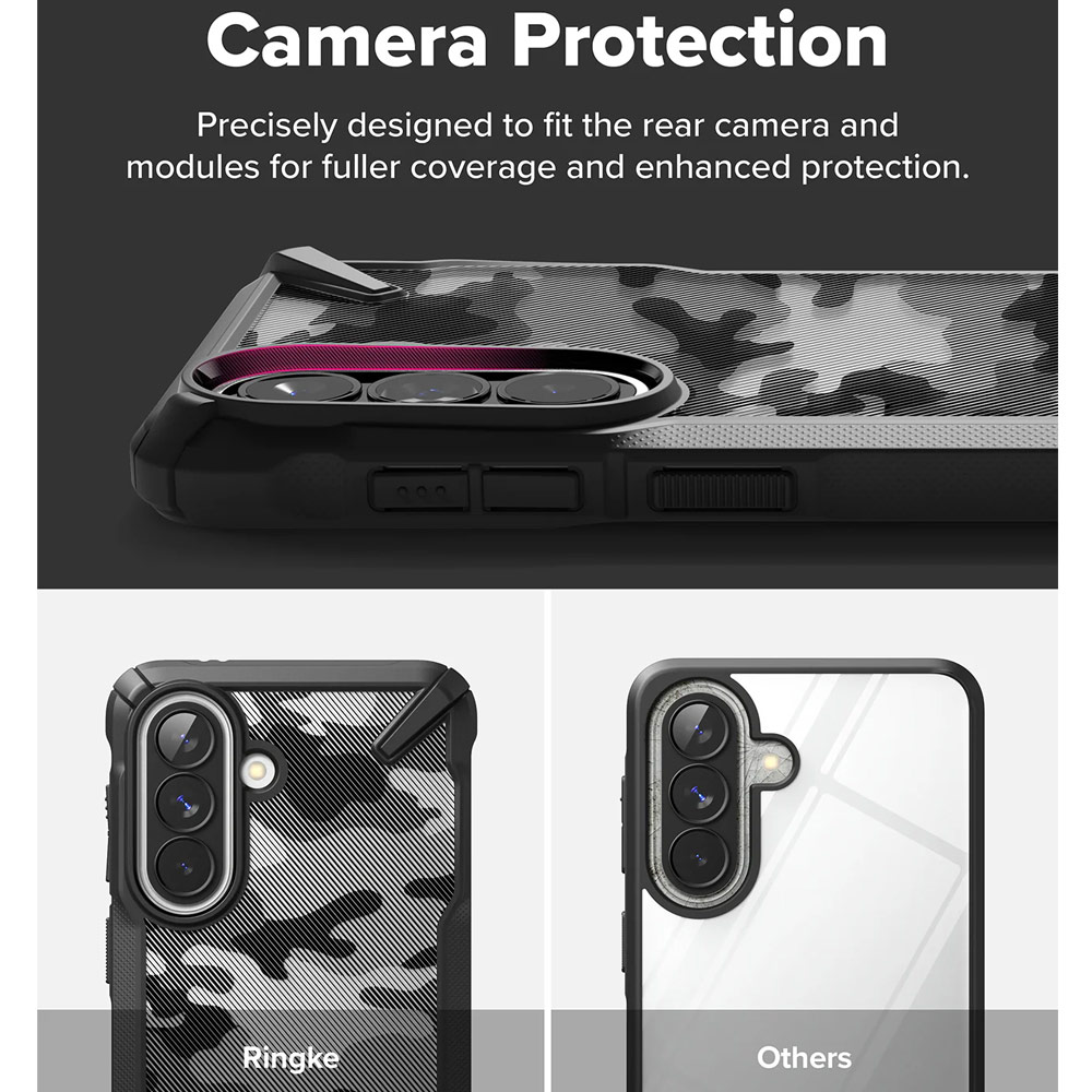 Picture of Samsung Galaxy A57 Case | Ringke Fusion X Rugged Heavy Duty Transparent Hybrid Protection Case for Samsung Galaxy A57 (Camo Black)