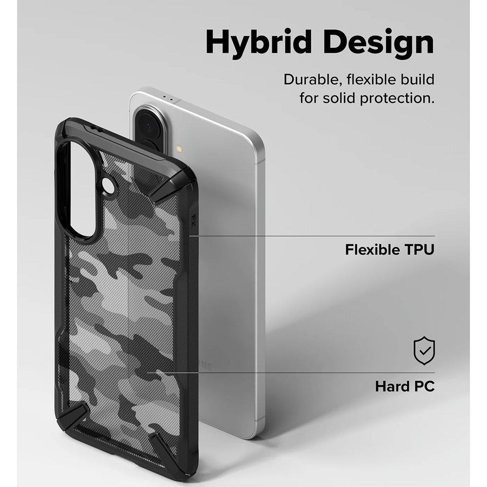 Picture of Samsung Galaxy A57 Case | Ringke Fusion X Rugged Heavy Duty Transparent Hybrid Protection Case for Samsung Galaxy A57 (Camo Black)