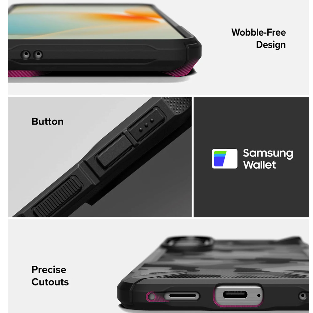 Picture of Samsung Galaxy A57 Case | Ringke Fusion X Rugged Heavy Duty Transparent Hybrid Protection Case for Samsung Galaxy A57 (Camo Black)