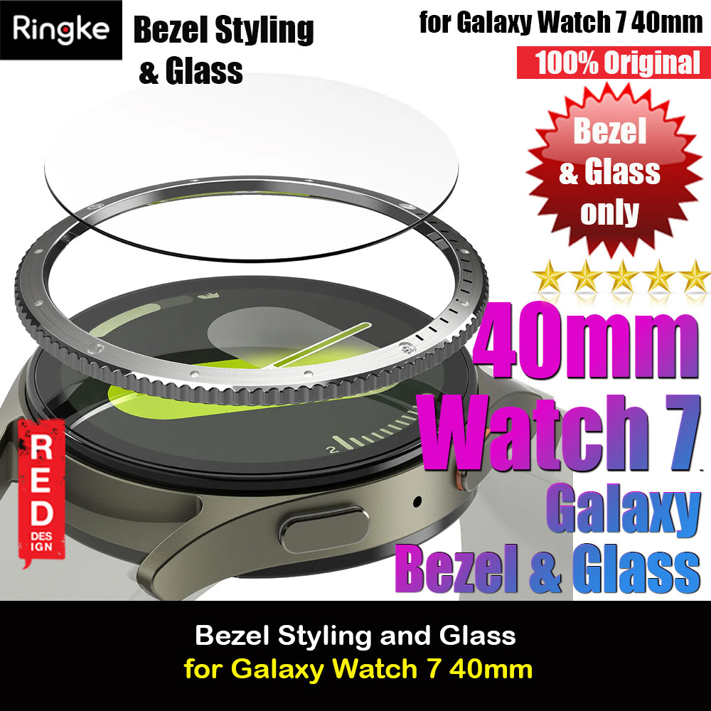 Picture of Ringke Bezel Styling and Tempered Glass Screen Protector for Samsung Galaxy Watch 7 40mm (Silver 40-03) Samsung Galaxy Watch 7 40mm- Samsung Galaxy Watch 7 40mm Cases, Samsung Galaxy Watch 7 40mm Covers, iPad Cases and a wide selection of Samsung Galaxy Watch 7 40mm Accessories in Malaysia, Sabah, Sarawak and Singapore 