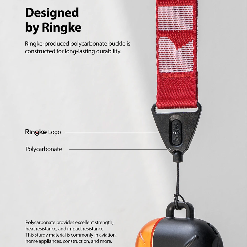 Picture of Ringke Hand Strap Smartphone Case Strap Camera Strap Key Ring Strap Airpods Pro Strap (Lettering Red)