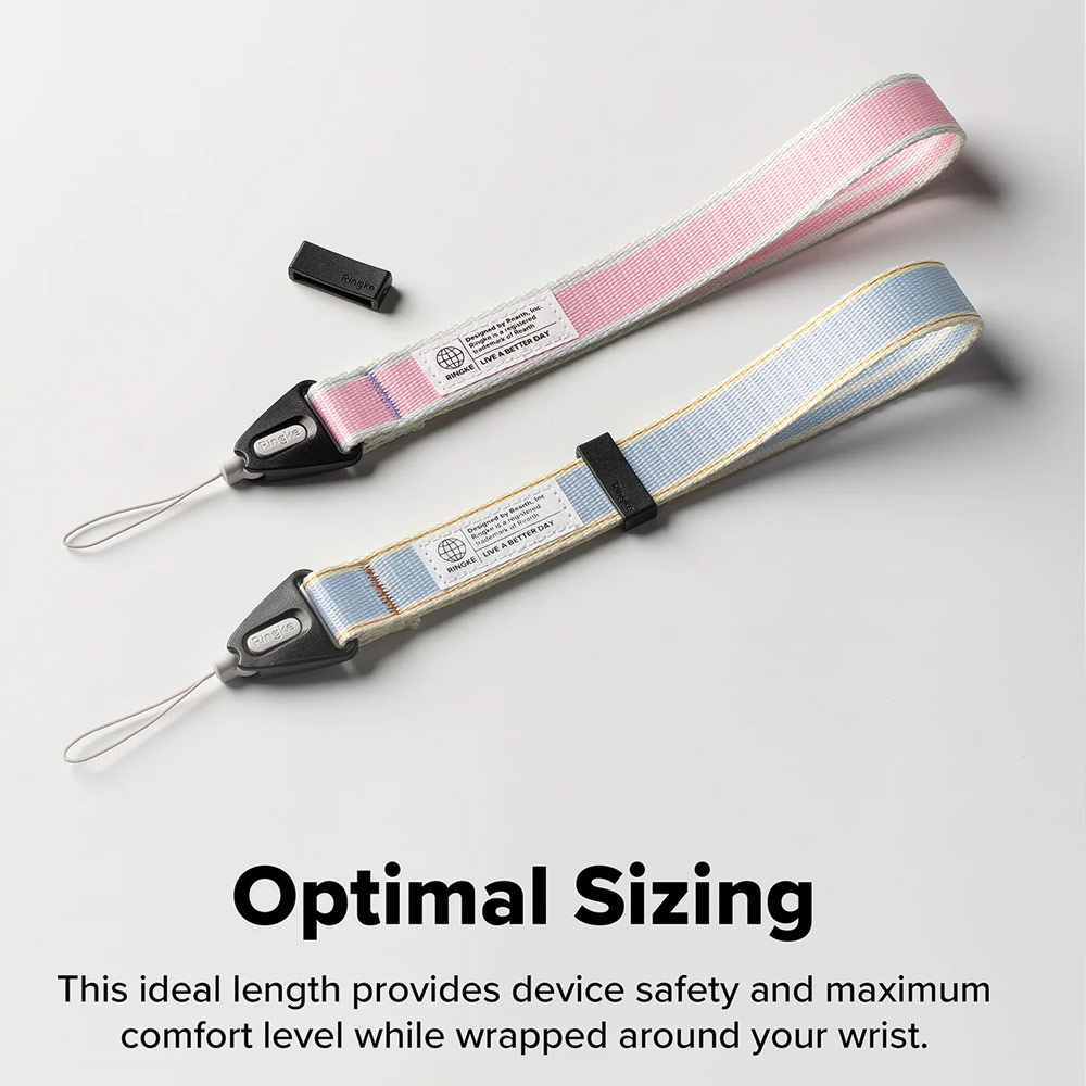 Picture of Ringke High density polyester wrist hand strap for Perfect for daily use traveling hiking smartphone  Portable Handheld Fan Strap (Stripe Blue)