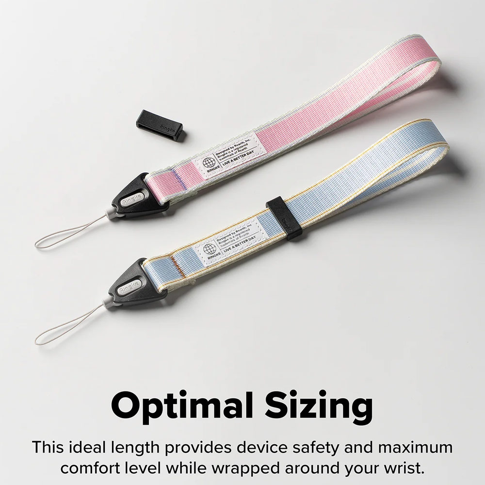 Picture of Ringke High density polyester wrist hand strap for Perfect for daily use traveling hiking smartphone  Portable Handheld Fan Strap (Stripe Pink)