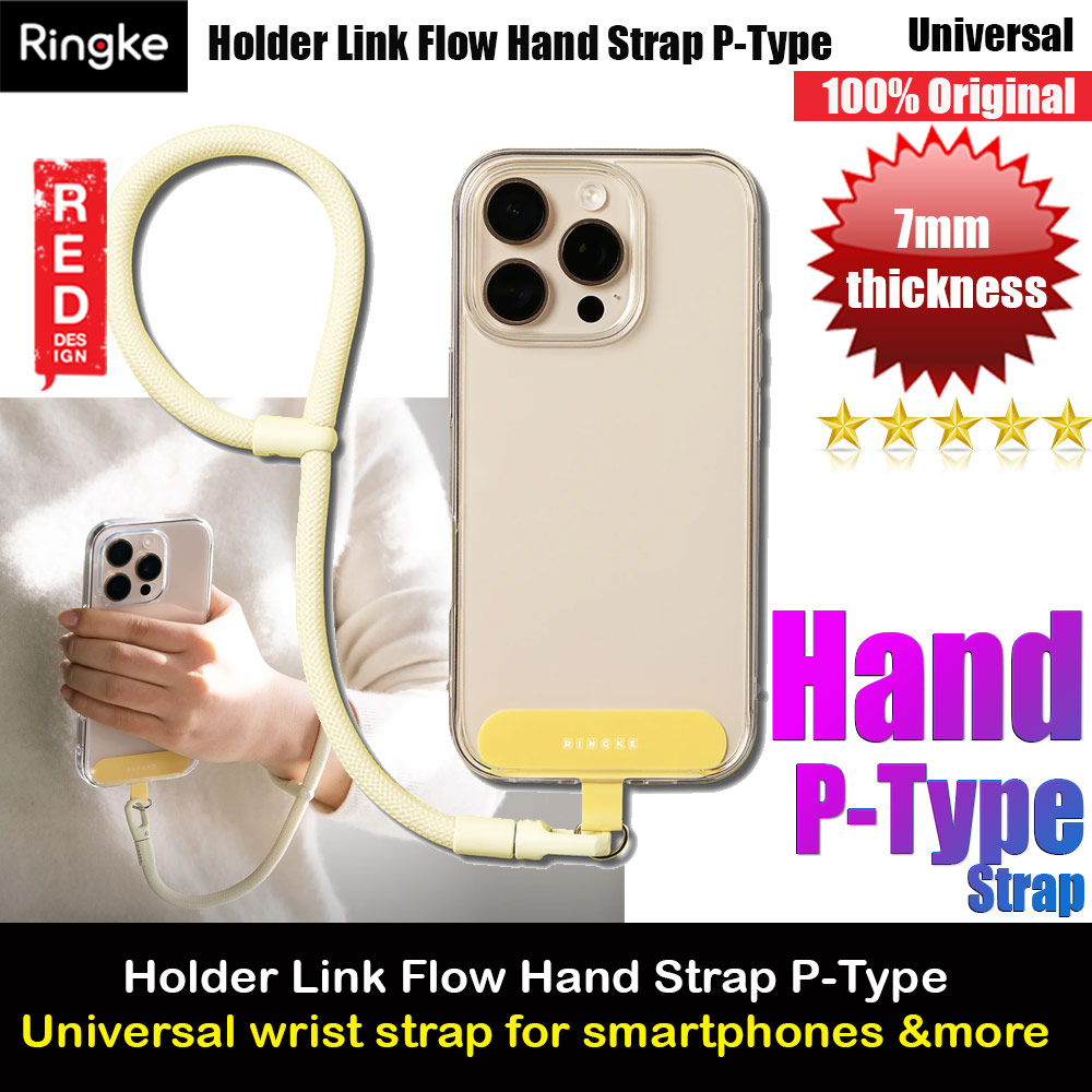 Picture of Ringke Holder Link and Flow Hand Strap P-Type Wrist Strap Phone Strap for closed-bottom phone case (Butter Yellow) Red Design- Red Design Cases, Red Design Covers, iPad Cases and a wide selection of Red Design Accessories in Malaysia, Sabah, Sarawak and Singapore 