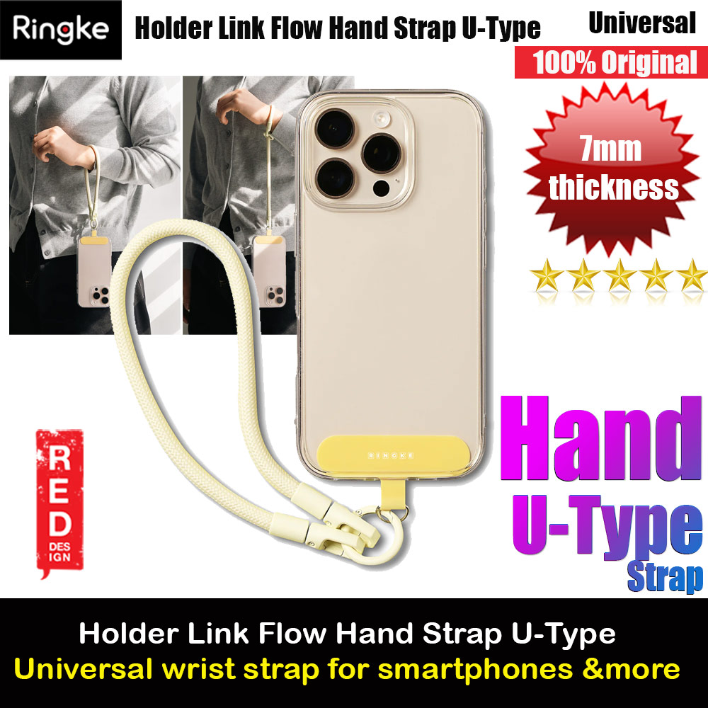 Picture of Ringke Holder Link and Flow Hand Strap U-Type Wrist Strap Phone Strap for closed-bottom phone case (Butter Yellow) Red Design- Red Design Cases, Red Design Covers, iPad Cases and a wide selection of Red Design Accessories in Malaysia, Sabah, Sarawak and Singapore 