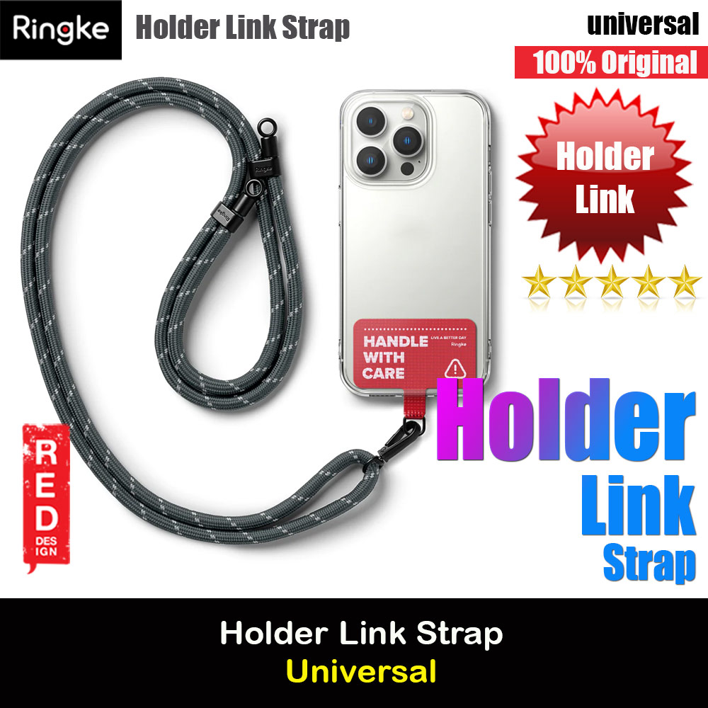 Picture of Ringke Shoulder Holder Link Strap for Phone case TARPAULIN RED (CHARCOAL GRAY Rope) Red Design- Red Design Cases, Red Design Covers, iPad Cases and a wide selection of Red Design Accessories in Malaysia, Sabah, Sarawak and Singapore 