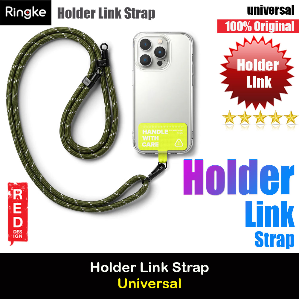 Picture of Ringke Shoulder Holder Link Strap for Phone case TARPAULIN NEON GREEN (Khaki White Rope) Red Design- Red Design Cases, Red Design Covers, iPad Cases and a wide selection of Red Design Accessories in Malaysia, Sabah, Sarawak and Singapore 