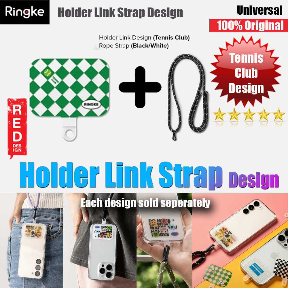 Picture of Ringke Shoulder Strap Design Holder Link Rope for Phone case (Tennis Club Design Black White Rope) Red Design- Red Design Cases, Red Design Covers, iPad Cases and a wide selection of Red Design Accessories in Malaysia, Sabah, Sarawak and Singapore 