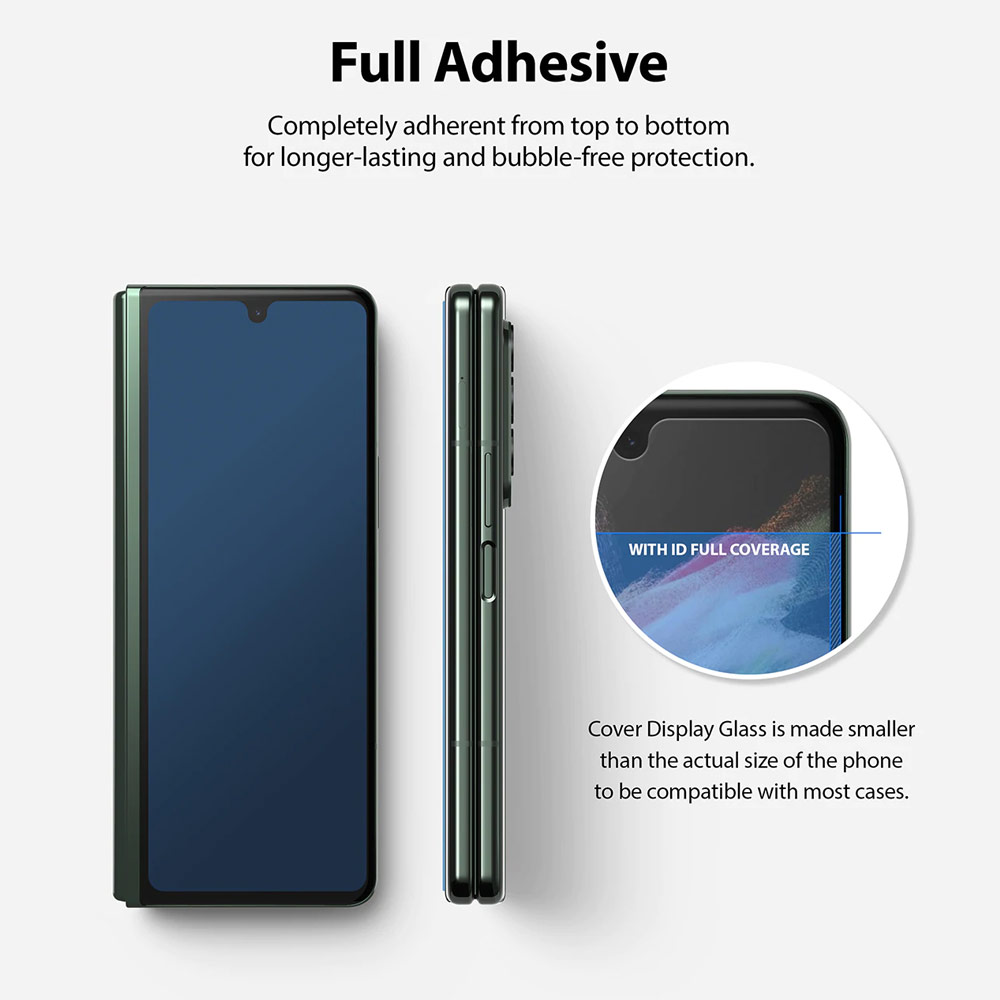 Picture of Samsung Galaxy Z Fold 3 Screen Protector | Ringke ID Invisible Defender Cover Display Glass Screen Protector for Samsung Galaxy Z Fold 3 (Clear)