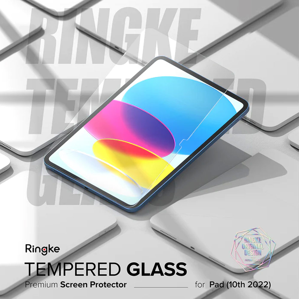 Picture of Apple iPad 10th Gen 10.9\" 2022 Screen Protector | Ringke Tempered Glass Screen Protector for iPad 10th Gen 10.9 2022 (Clear)