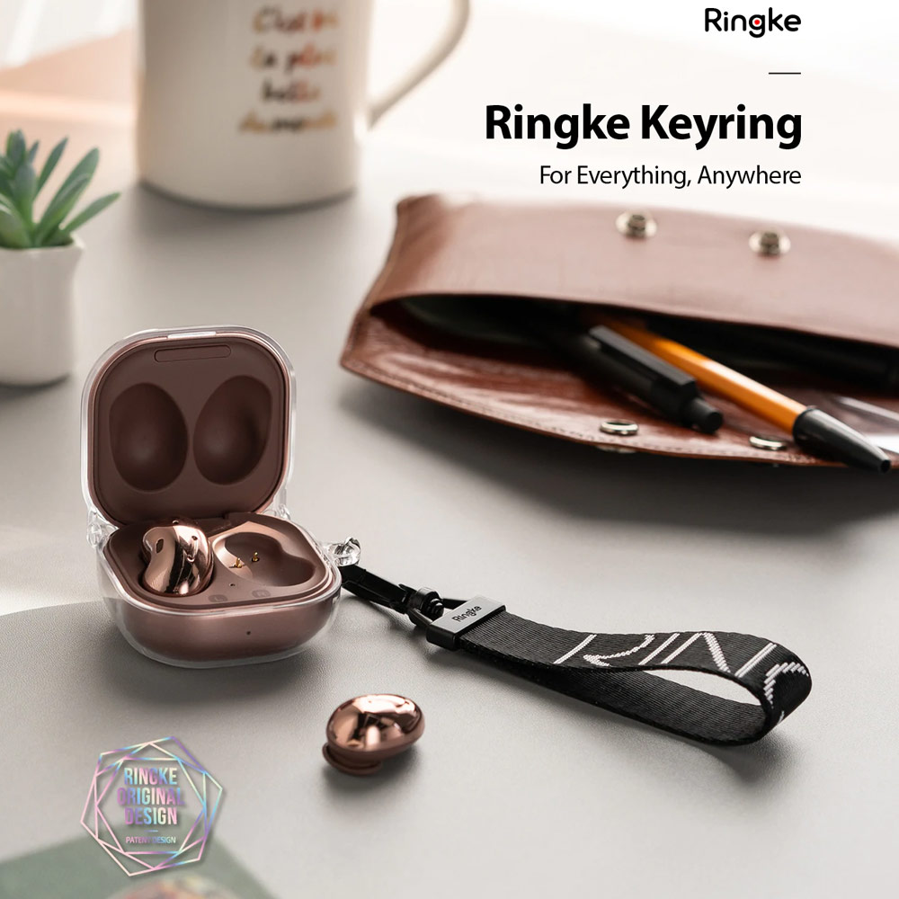 Picture of Ringke Key Ring Strap with Oval Hook Clip for phone case keychain camera game console USB flash drives (Lettering Black)