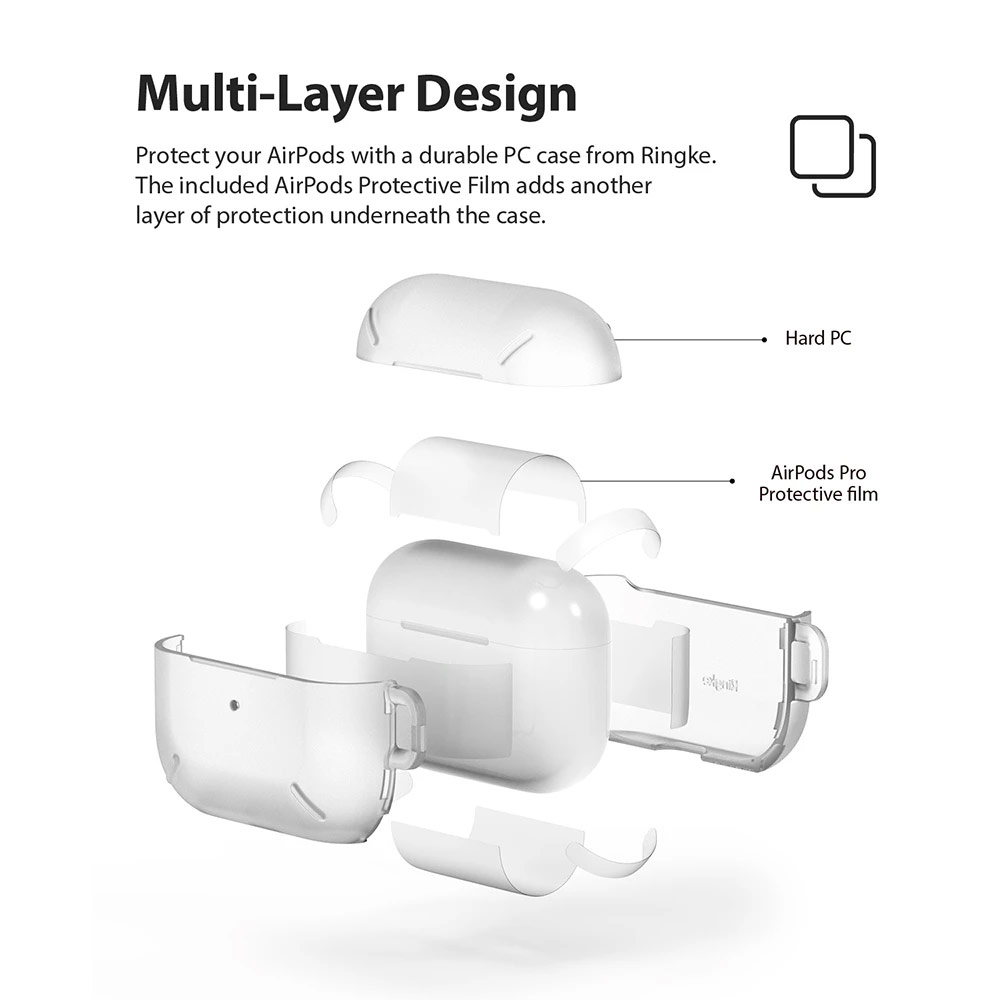 Picture of Apple Airpods Pro Case | Ringke Layered Durable Hard Case Protection Case for Airpods Pro (Matte Clear)