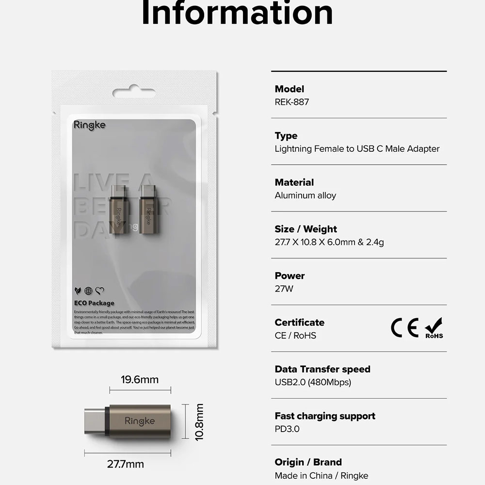 Picture of Ringke Adapter Lightning to C OTG (2pcs)