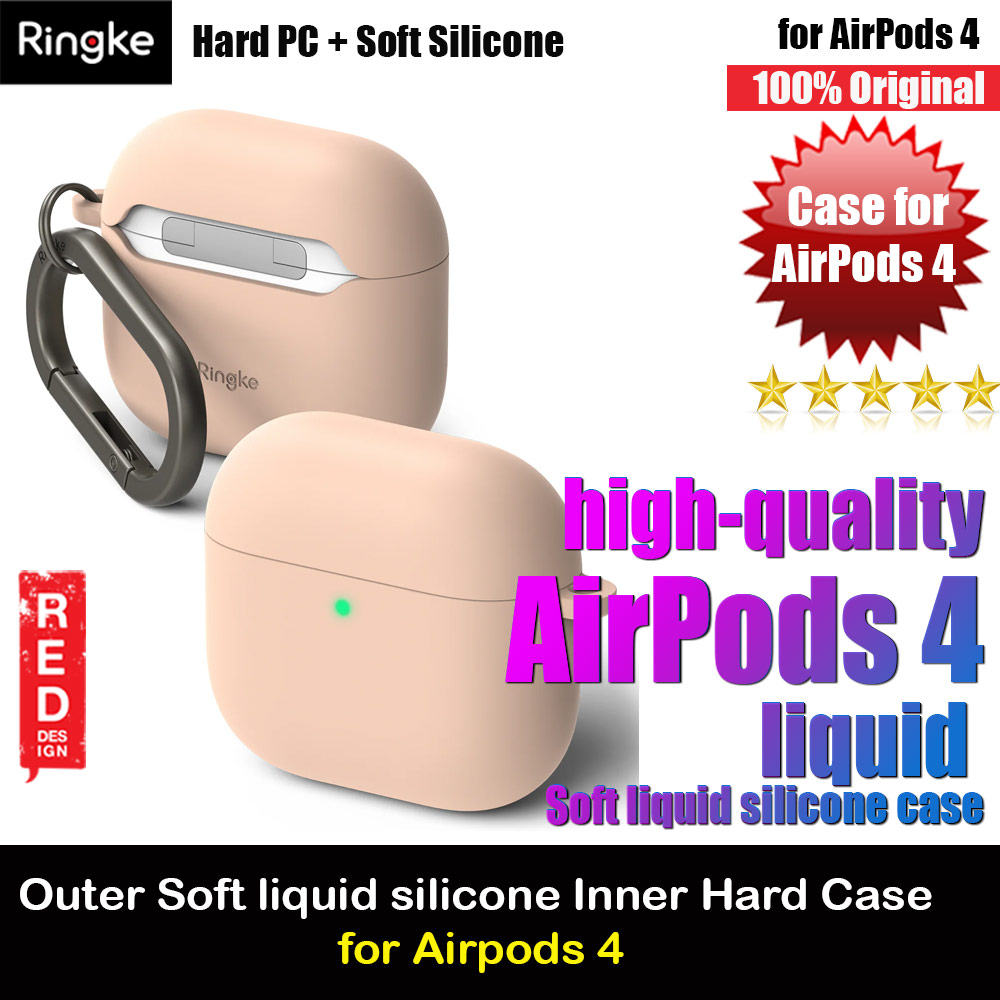 Picture of Ringke PC and Soft Liquid Silicone Protection Case for Airpods 4 (Pink Sand) Apple Airpods 4- Apple Airpods 4 Cases, Apple Airpods 4 Covers, iPad Cases and a wide selection of Apple Airpods 4 Accessories in Malaysia, Sabah, Sarawak and Singapore 