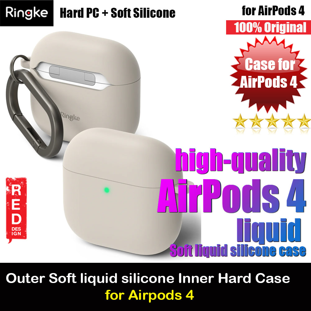 Picture of Ringke PC and Soft Liquid Silicone Protection Case for Airpods 4 (Stone) Apple Airpods 4- Apple Airpods 4 Cases, Apple Airpods 4 Covers, iPad Cases and a wide selection of Apple Airpods 4 Accessories in Malaysia, Sabah, Sarawak and Singapore 