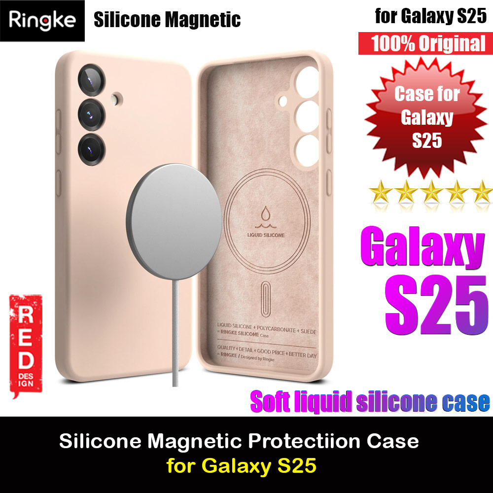 Picture of Ringke Soft Liquid Silicone Case with Magnetic Ring Protection Case for Samsung Galaxy S25 (Pink Sand) Samsung Galaxy S25- Samsung Galaxy S25 Cases, Samsung Galaxy S25 Covers, iPad Cases and a wide selection of Samsung Galaxy S25 Accessories in Malaysia, Sabah, Sarawak and Singapore 