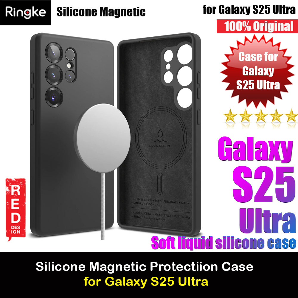 Picture of Ringke Soft Liquid Silicone Case with Magnetic Ring Protection Case for Samsung Galaxy S25 Ultra (Black) Samsung Galaxy S25 Ultra- Samsung Galaxy S25 Ultra Cases, Samsung Galaxy S25 Ultra Covers, iPad Cases and a wide selection of Samsung Galaxy S25 Ultra Accessories in Malaysia, Sabah, Sarawak and Singapore 