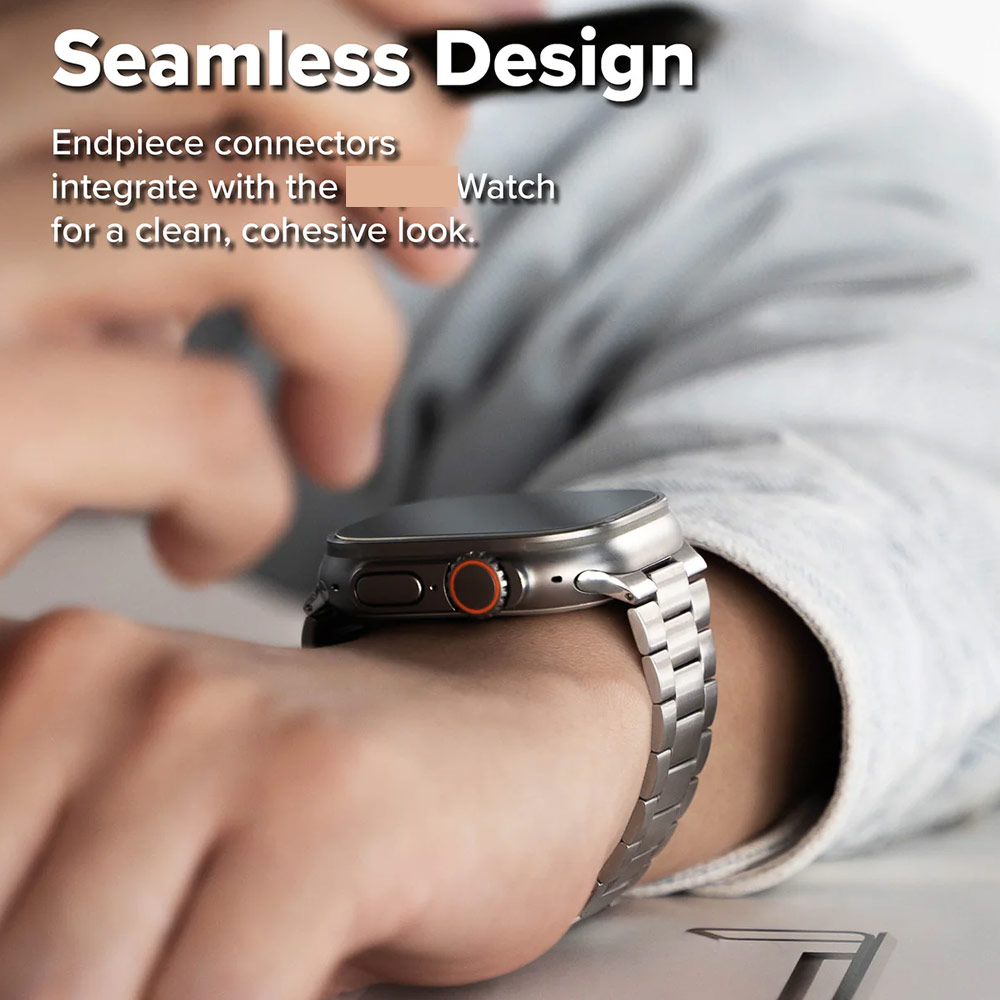 Picture of Apple Watch 10 46mm | Ringke Stainless Steel Metal One Air Band Strap for Apple Watch Series 4 5 6 8 42mm 44mm 45mm 46mm 49mm Ultra (Silver)