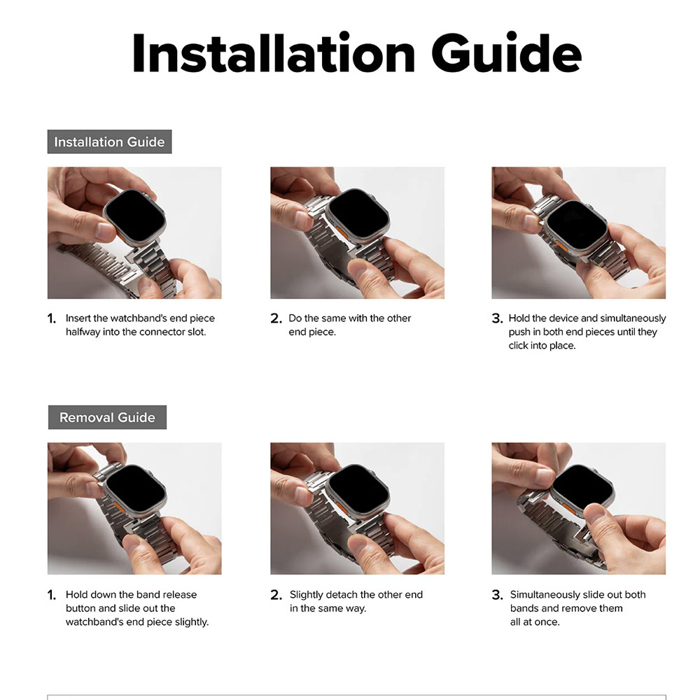 Picture of Apple Watch 10 46mm | Ringke Stainless Steel Metal One Air Band Strap for Apple Watch Series 4 5 6 8 42mm 44mm 45mm 46mm 49mm Ultra (Silver)