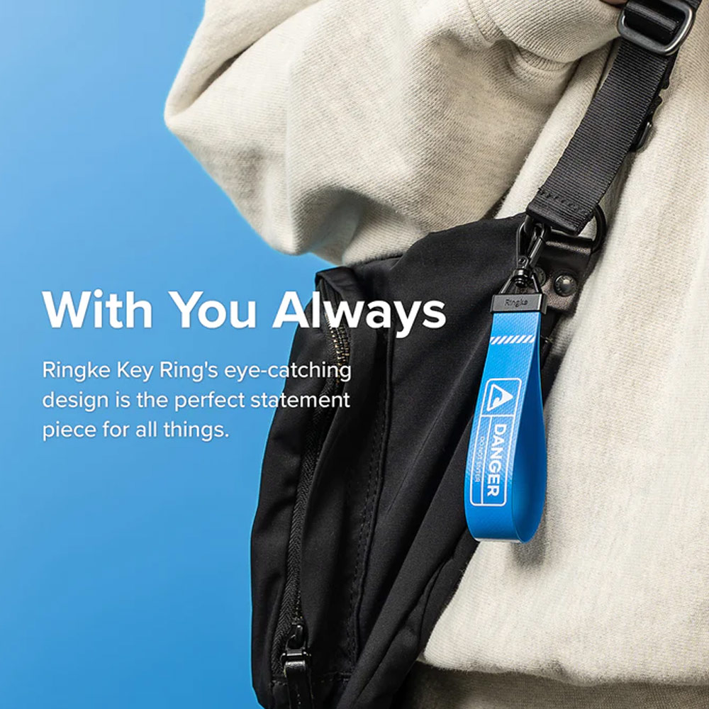 Picture of Ringke Key Ring Strap | Danger for keychain camera game console USB flash drives (Blue)