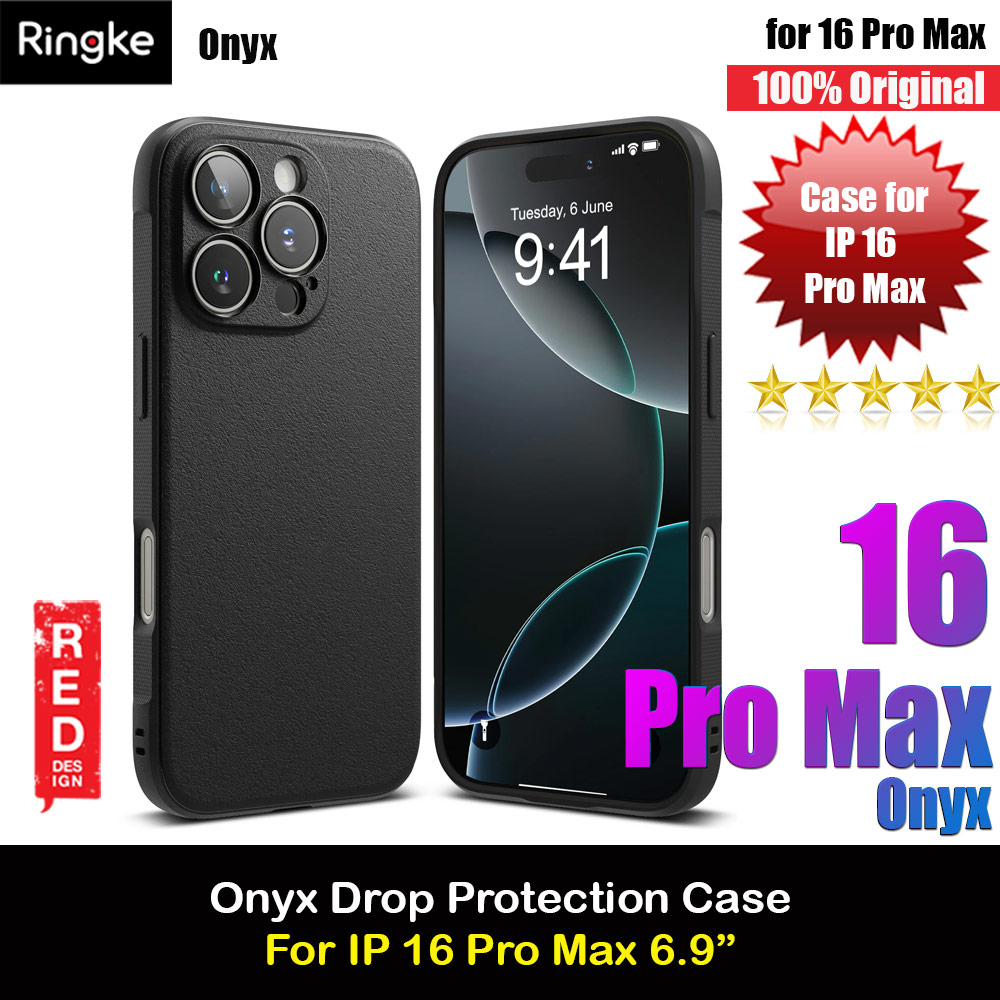 Picture of Ringke Onyx Tough Heavy Duty Slim Light Drop Protection Case for Apple iPhone 16 Pro Max 6.9 (Black) Apple iPhone 16 Pro Max 6.9- Apple iPhone 16 Pro Max 6.9 Cases, Apple iPhone 16 Pro Max 6.9 Covers, iPad Cases and a wide selection of Apple iPhone 16 Pro Max 6.9 Accessories in Malaysia, Sabah, Sarawak and Singapore 