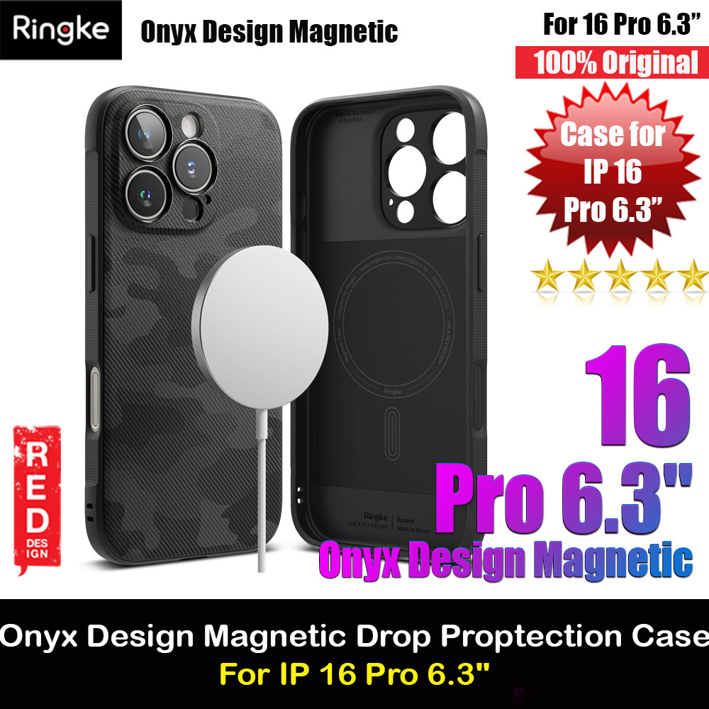 Picture of Ringke Onyx Magnetic Tough Heavy Duty Slim Light Drop Protection Case for Apple iPhone 16 Pro 6.3 (Camo Black) Apple iPhone 16 Pro 6.3- Apple iPhone 16 Pro 6.3 Cases, Apple iPhone 16 Pro 6.3 Covers, iPad Cases and a wide selection of Apple iPhone 16 Pro 6.3 Accessories in Malaysia, Sabah, Sarawak and Singapore 