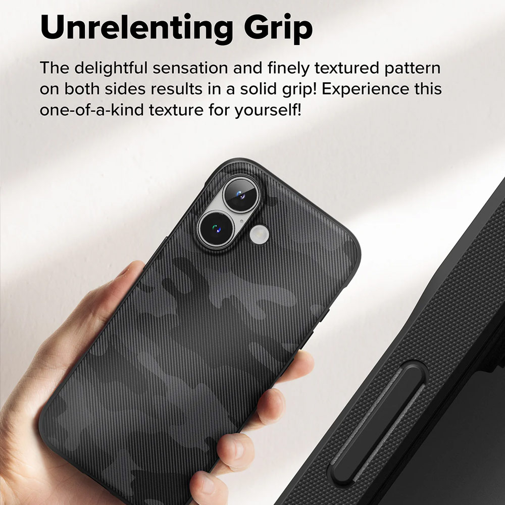 Picture of Apple iPhone 16 6.1 Case | Ringke Onyx Design Tough Heavy Duty Slim Light Drop Protection Case for Apple iPhone 16 6.1 (Camo Black)