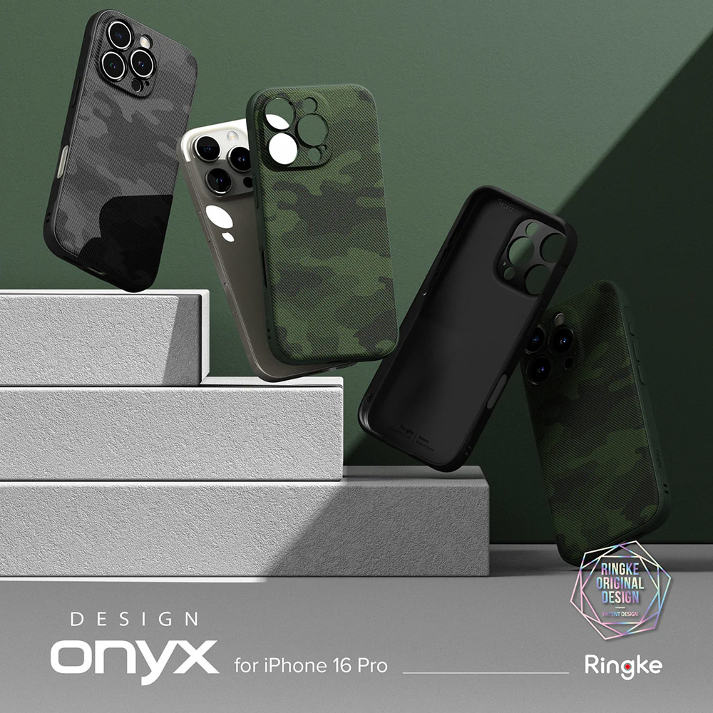 Picture of Apple iPhone 16 Pro 6.3 Case | Ringke Onyx Design Tough Heavy Duty Slim Light Drop Protection Case for Apple iPhone 16 Pro 6.3 (Camo Black)