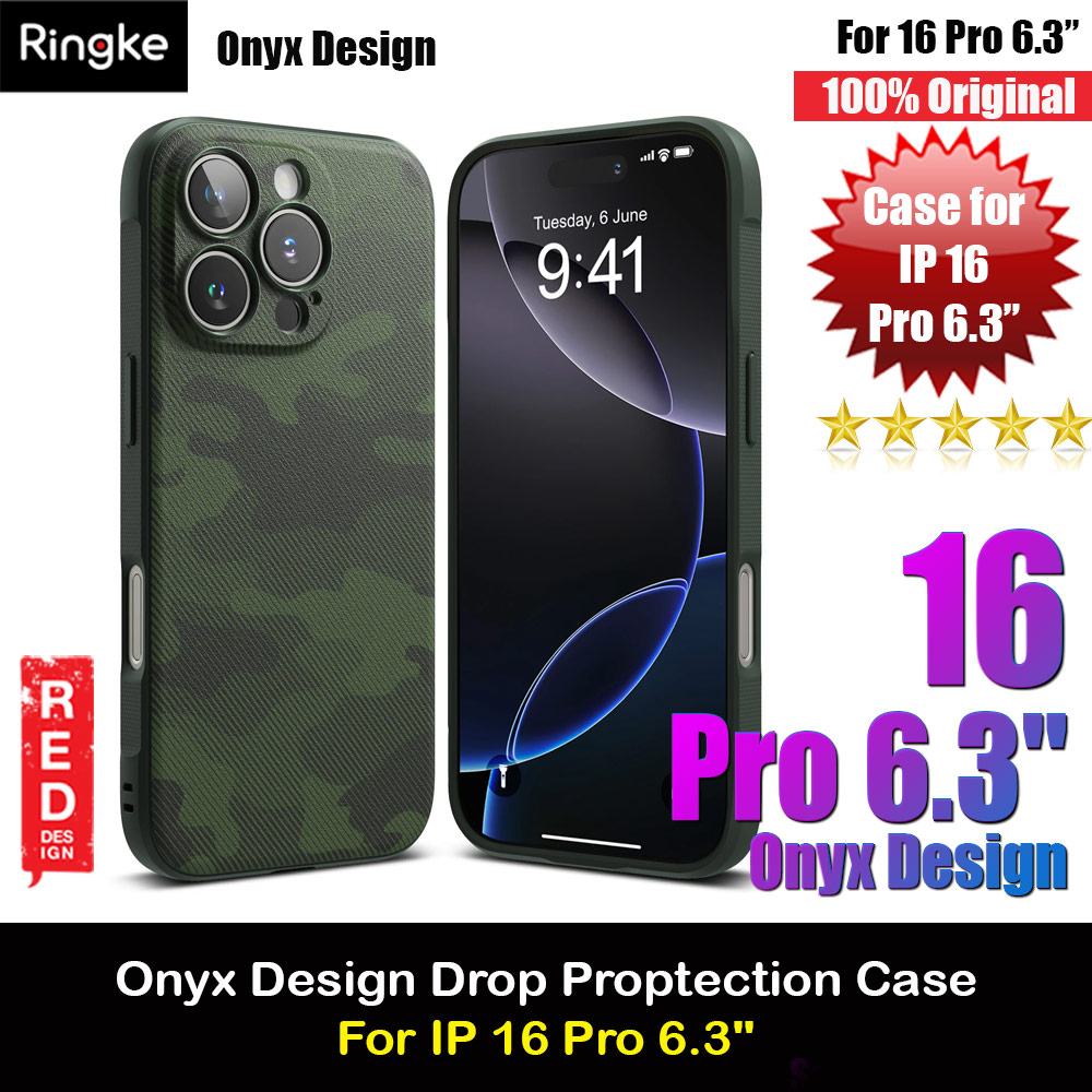 Picture of Ringke Onyx Design Tough Heavy Duty Slim Light Drop Protection Case for Apple iPhone 16 Pro 6.3 (Camo Green) Apple iPhone 16 Pro 6.3- Apple iPhone 16 Pro 6.3 Cases, Apple iPhone 16 Pro 6.3 Covers, iPad Cases and a wide selection of Apple iPhone 16 Pro 6.3 Accessories in Malaysia, Sabah, Sarawak and Singapore 