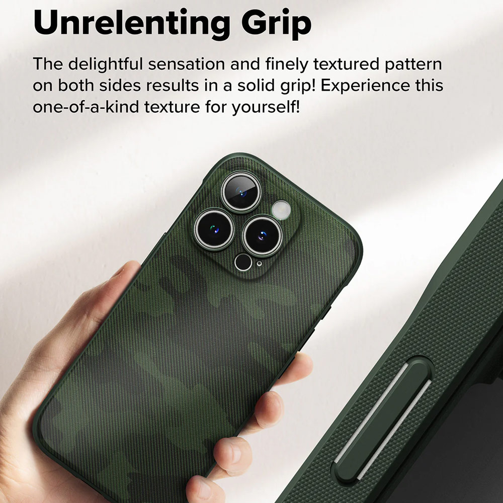 Picture of Apple iPhone 16 Pro 6.3 Case | Ringke Onyx Design Tough Heavy Duty Slim Light Drop Protection Case for Apple iPhone 16 Pro 6.3 (Camo Green)