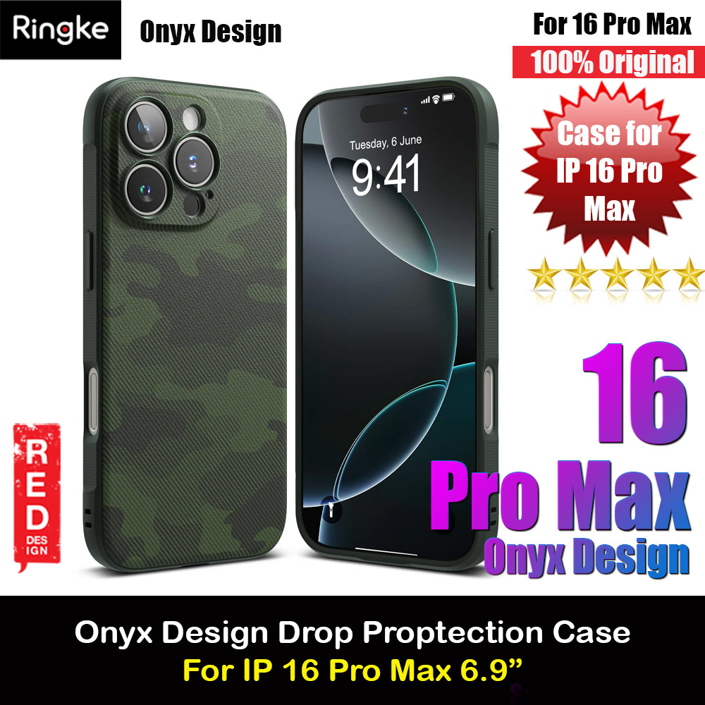 Picture of Ringke Onyx Design Tough Heavy Duty Slim Light Drop Protection Case for Apple iPhone 16 Pro Max 6.9 (Camo Green) Apple iPhone 16 Pro Max 6.9- Apple iPhone 16 Pro Max 6.9 Cases, Apple iPhone 16 Pro Max 6.9 Covers, iPad Cases and a wide selection of Apple iPhone 16 Pro Max 6.9 Accessories in Malaysia, Sabah, Sarawak and Singapore 