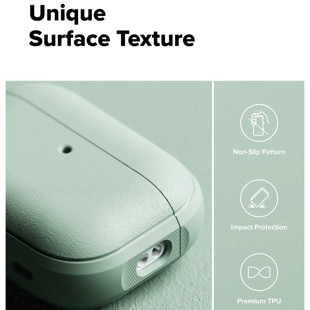 Picture of Apple Airpods Pro 3 Case | Ringke Onyx Magnetic Protective Protection Rugged Case with Carabiner for Apple Airpods Pro 3 (Mint)