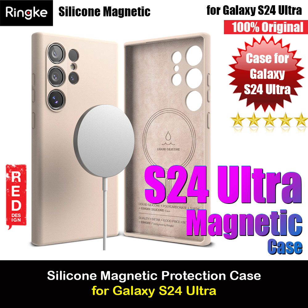 Picture of Ringke Soft Liquid Silicone Case with Magnetic Ring Protection Case for Samsung Galaxy S24 Ultra (Pink Sand) Samsung Galaxy S24 Ultra- Samsung Galaxy S24 Ultra Cases, Samsung Galaxy S24 Ultra Covers, iPad Cases and a wide selection of Samsung Galaxy S24 Ultra Accessories in Malaysia, Sabah, Sarawak and Singapore 