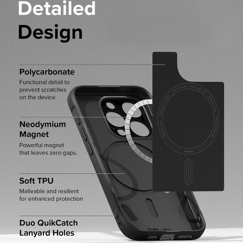 Picture of Apple iPhone 15 Pro 6.1 Case | Ringke Onyx Magnetic Tough Heavy Duty Slim Light Drop Protection Case for iPhone 15 Pro 6.1 (Black)