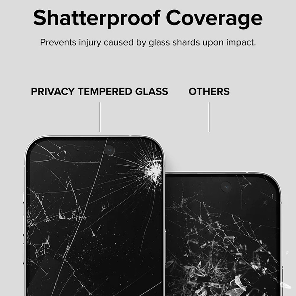 Picture of Apple iPhone 15 Pro 6.1 Screen Protector | Ringke Tempered Glass Full Cover Glass Screen Protector with Installation Jig Helper for iPhone 15 Pro 6.1 (Privacy Anti View Peep Spy Black)