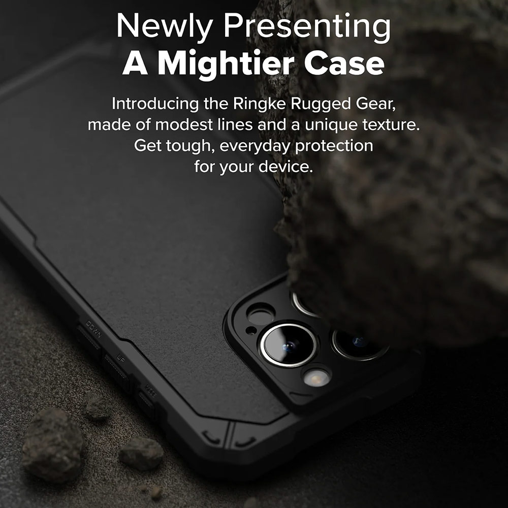 Picture of Apple iPhone 16 Pro 6.3 Case | Ringke Rugged Gear Magnetic Charging Compatible Drop Protection Case for Apple iPhone 16 Pro 6.3 (Black)