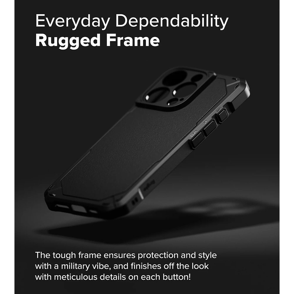 Picture of Apple iPhone 16 Pro 6.3 Case | Ringke Rugged Gear Magnetic Charging Compatible Drop Protection Case for Apple iPhone 16 Pro 6.3 (Black)