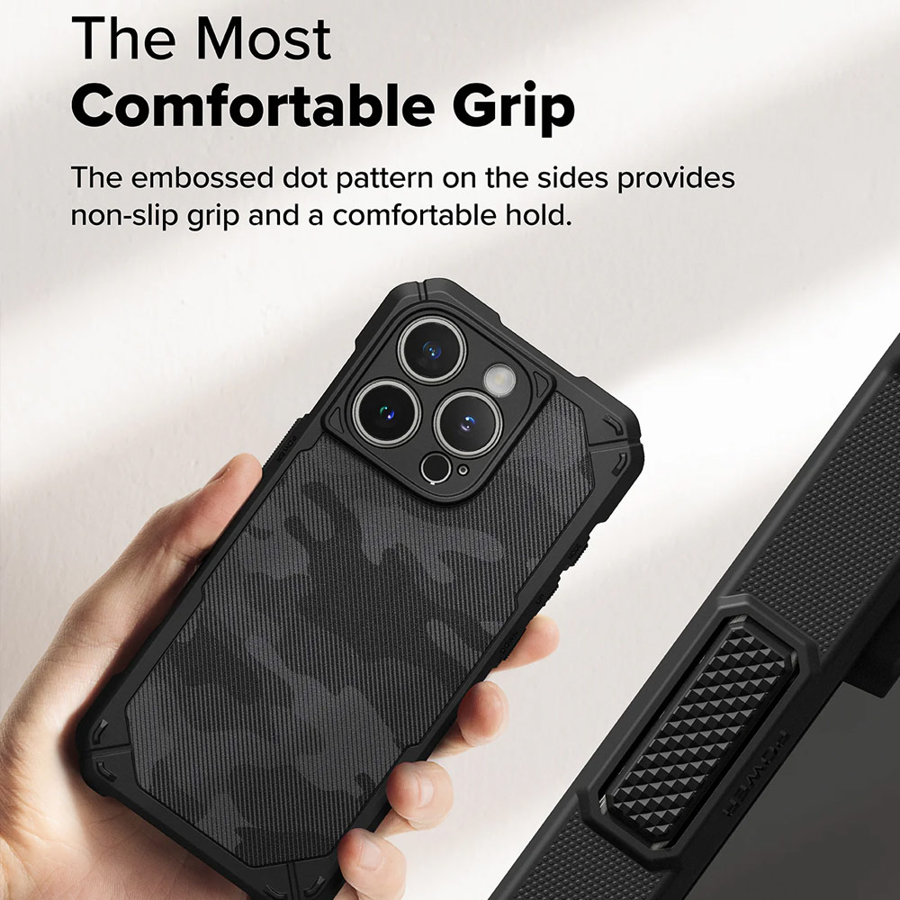 Picture of Apple iPhone 16 Pro 6.3 Case | Ringke Rugged Gear Magnetic Charging Compatible Drop Protection Case for Apple iPhone 16 Pro 6.3 (Camo Black)